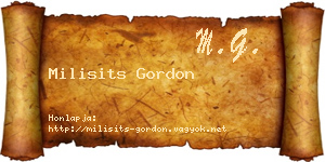 Milisits Gordon névjegykártya